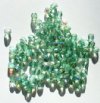 100 4mm Faceted Light Green AB Firepolish Beads